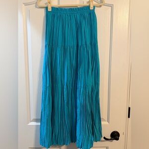 Diamond L Western Wear Teal Tiered Broomstick Skirt